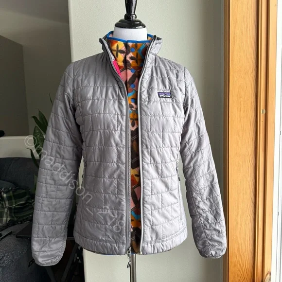 Patagonia Nano Puff Jacket Small Nickel Gray Windproof Water Resistant S - Picture 8 of 16
